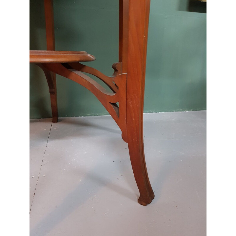 French Art Nouveau vintage mahogany side table, 1930s