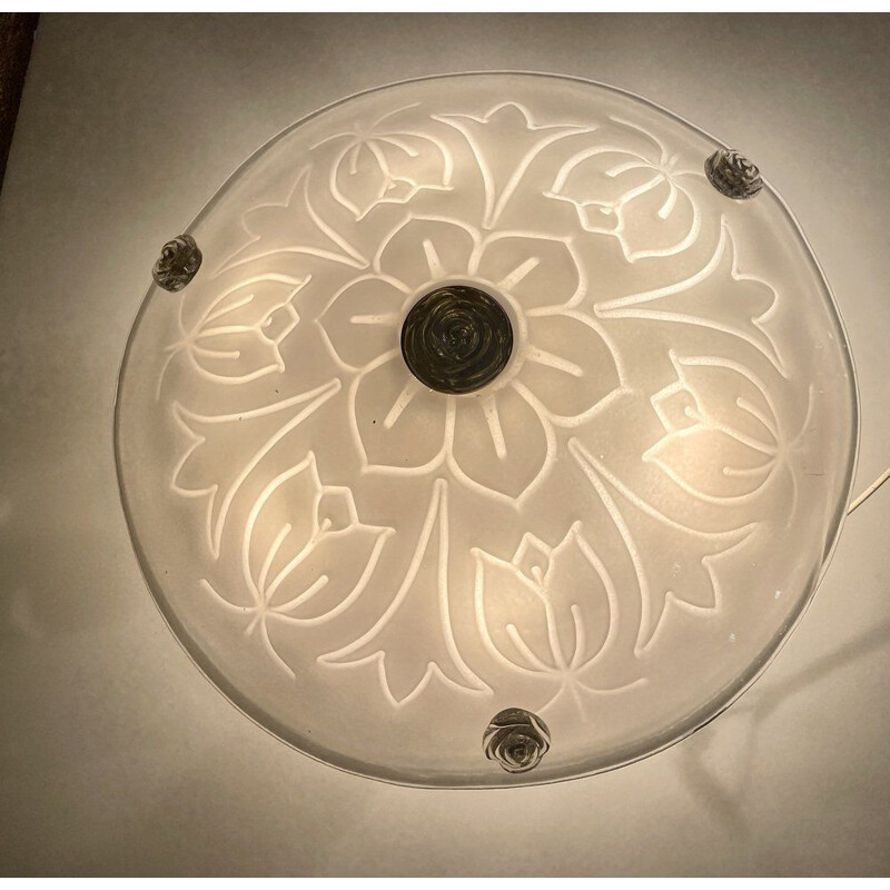 Lámpara de techo vintage de cristal de Murano