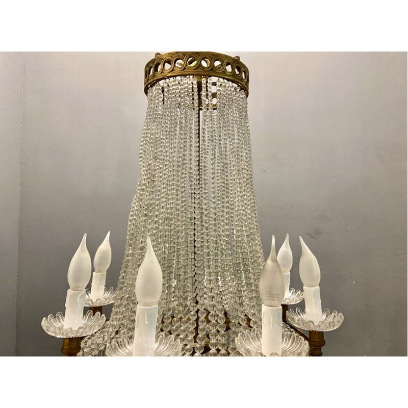 Lámpara vintage de cristal de Murano con cuentas, 1950