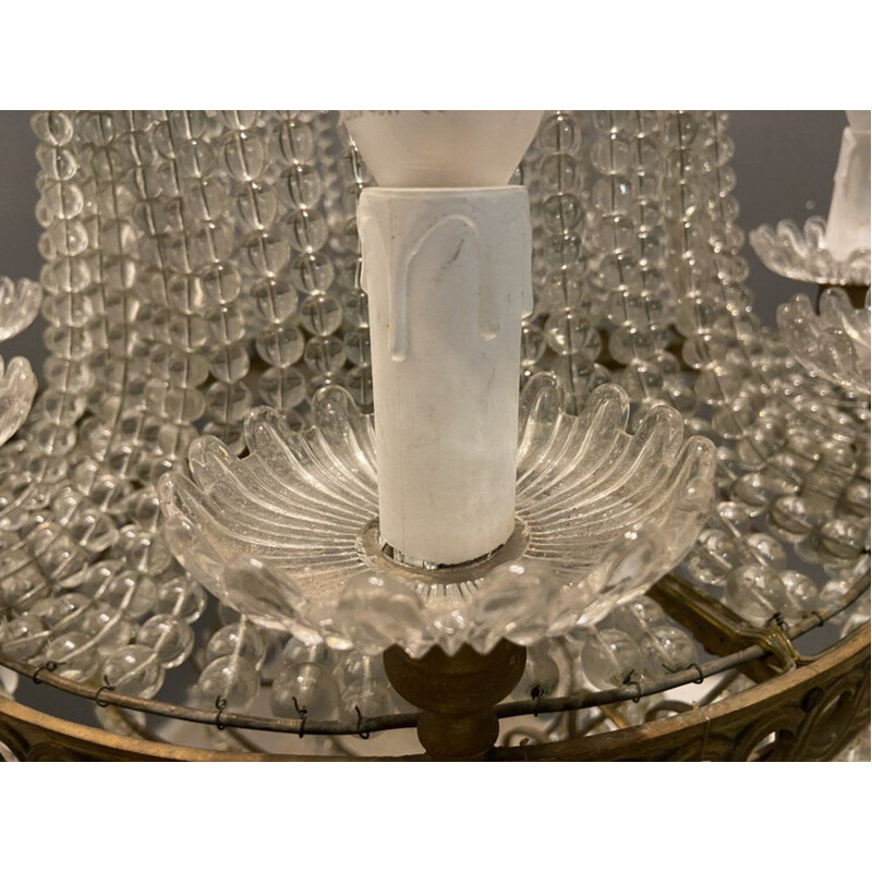 Lámpara vintage de cristal de Murano con cuentas, 1950
