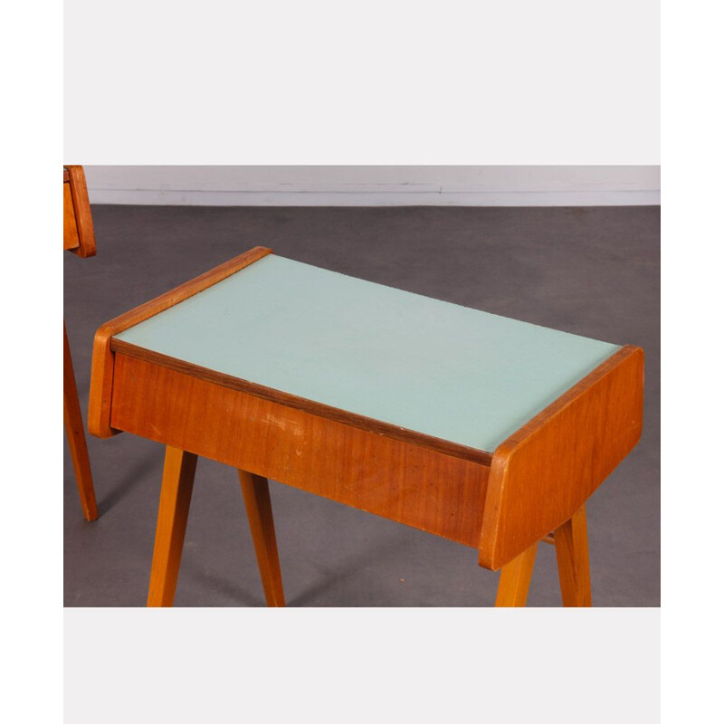 Paire de tables de chevet vintage en bois et formica, 1970