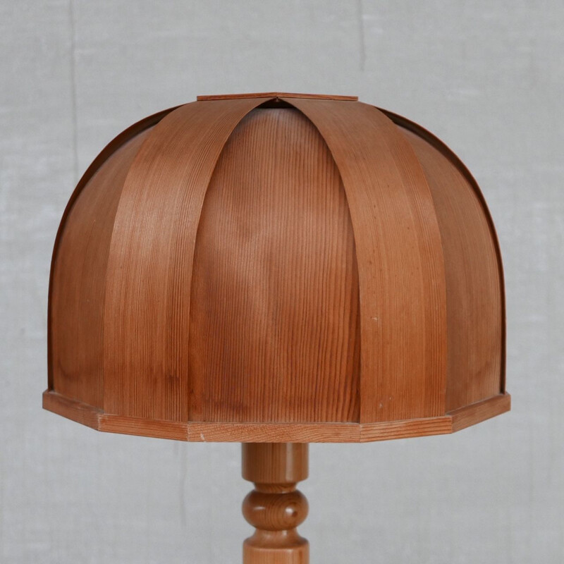 Lampadaire vintage en pin, 1970