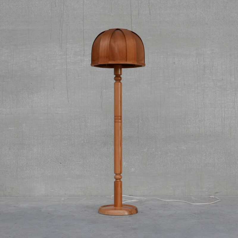 Pine mid-century floor lamp, 1970s