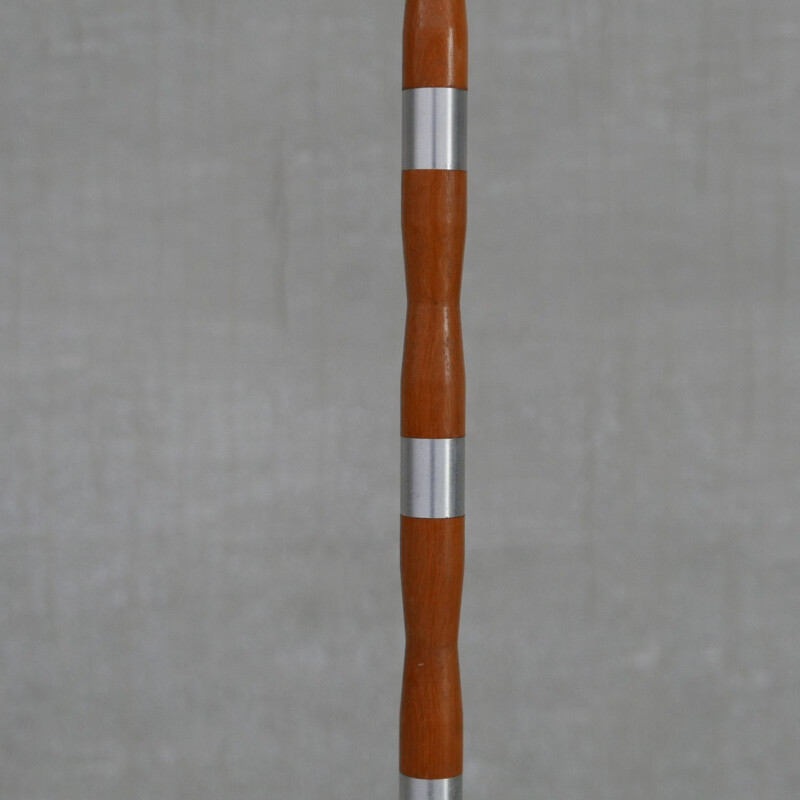 Vintage metal and wood floor lamp, Denmark 1970