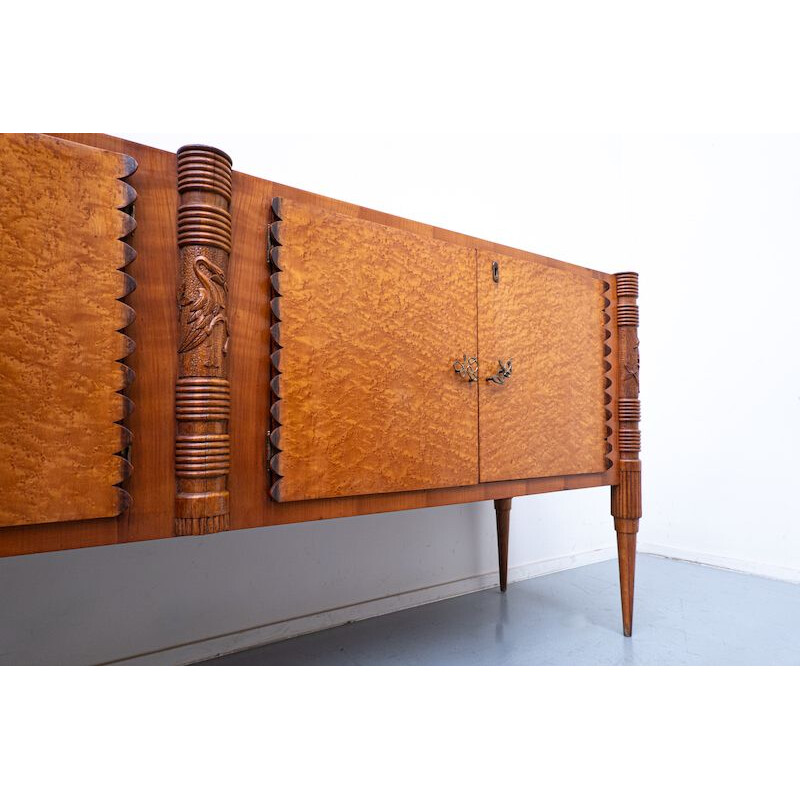 Vintage Italian wooden sideboard with four doors by Pier Luigi Colli, 1940s