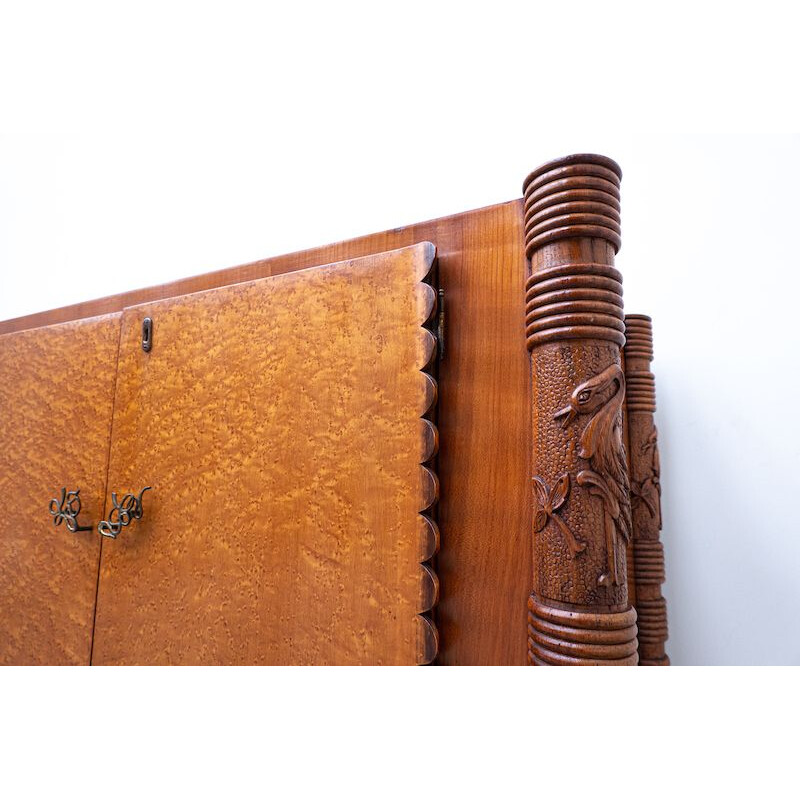 Vintage Italian wooden sideboard with four doors by Pier Luigi Colli, 1940s