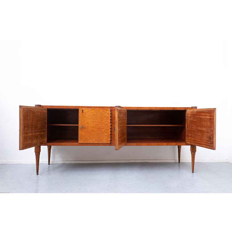 Vintage Italian wooden sideboard with four doors by Pier Luigi Colli, 1940s