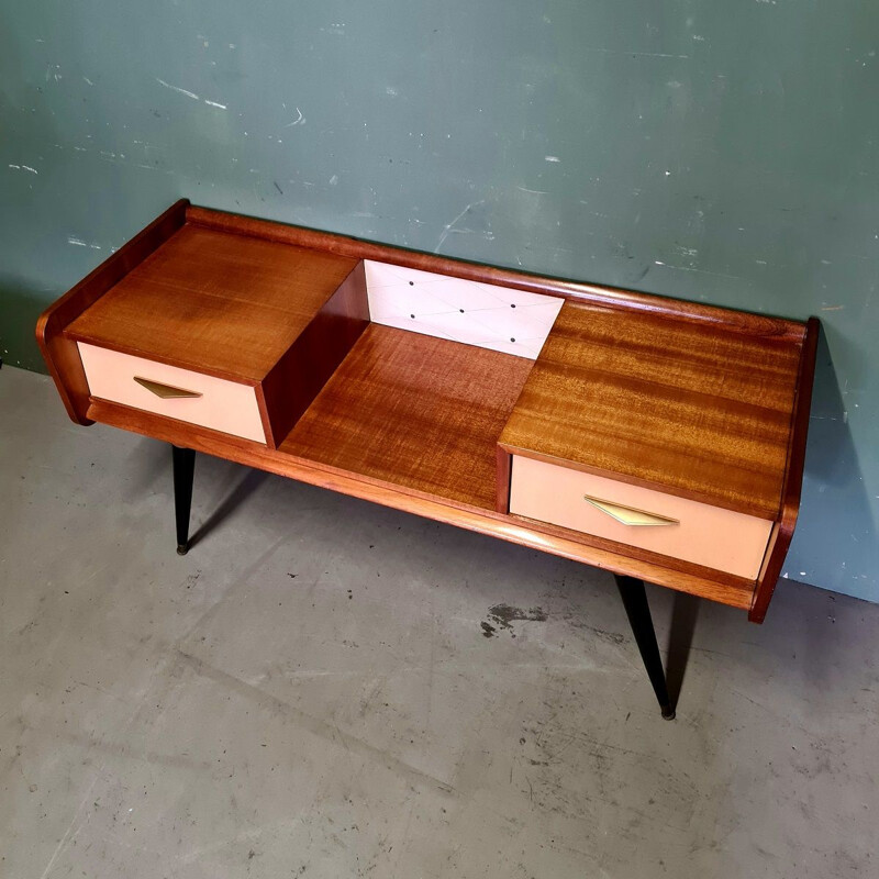 Vintage walnut and beechwood sideboard, 1970s