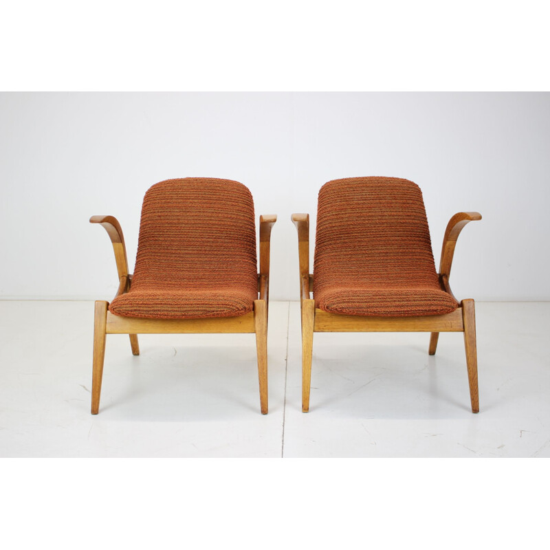 Pair of vintage Art-Deco armchairs by Jan Vaněk for Krásná Jizba, Czechoslovakia 1930s