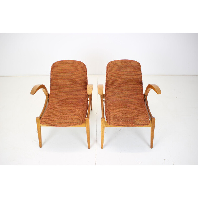 Pair of vintage Art-Deco armchairs by Jan Vaněk for Krásná Jizba, Czechoslovakia 1930s