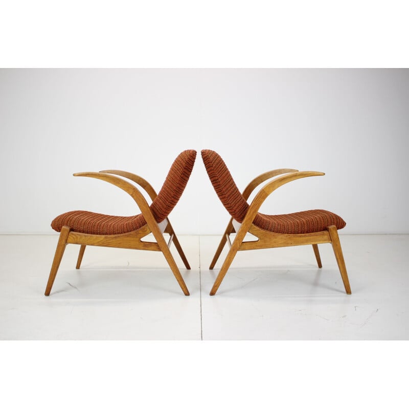Pair of vintage Art-Deco armchairs by Jan Vaněk for Krásná Jizba, Czechoslovakia 1930s