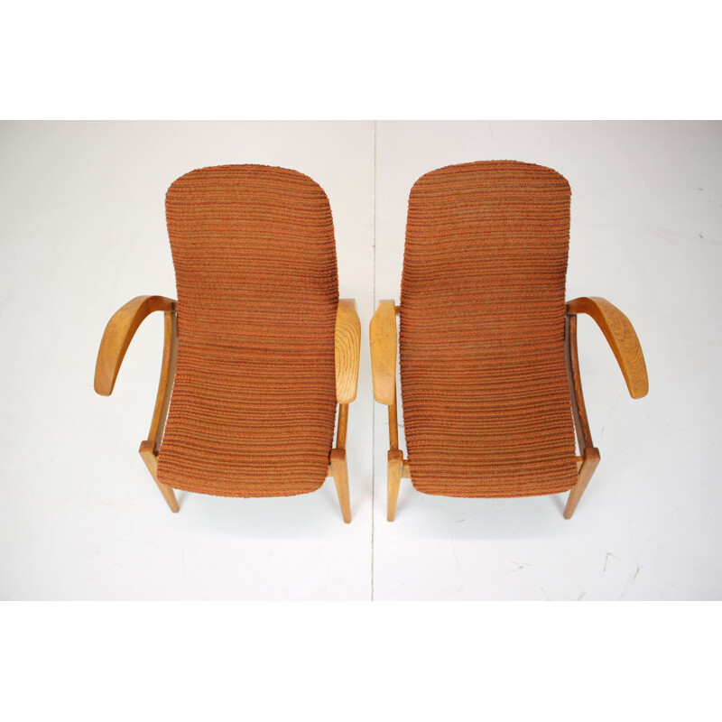 Pair of vintage Art-Deco armchairs by Jan Vaněk for Krásná Jizba, Czechoslovakia 1930s