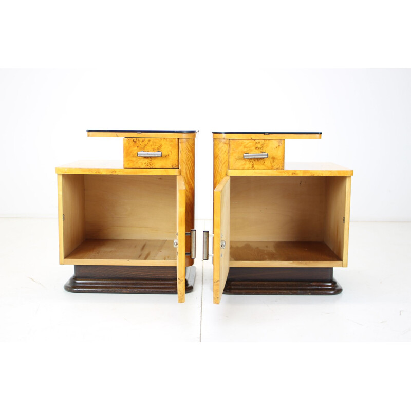 Pair of vintage night stands by Jindřich Halabala for Up závody, Czechoslovakia 1950s