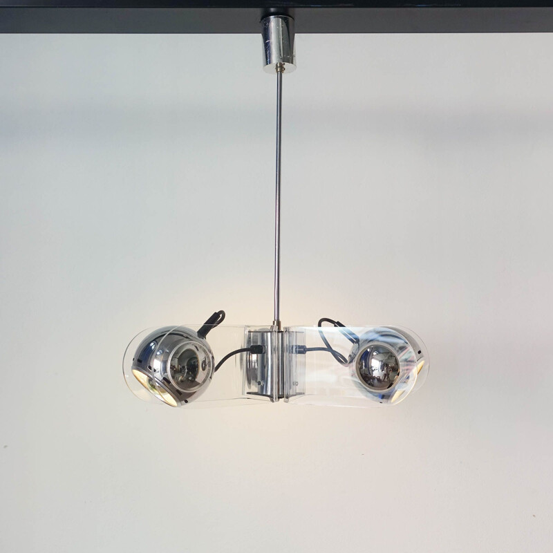 Plexiglas vintage eyeball pendant lamp by Insta Sensorette, Germany 1970s