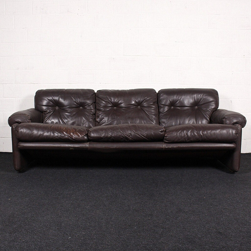 3 seater "Coronado" leather sofa, Tobio SCARPA - 1970s