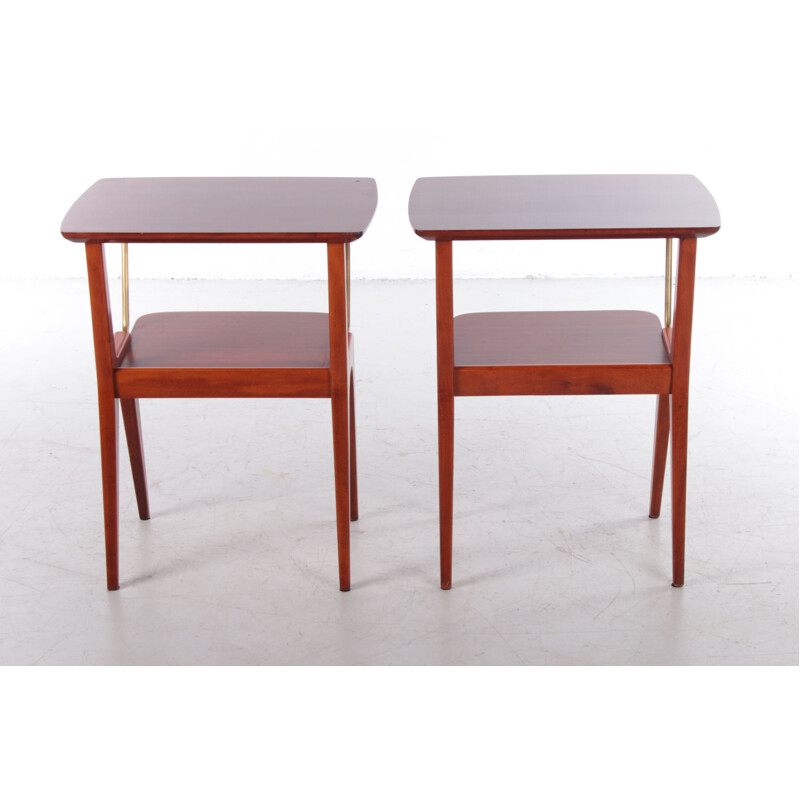 Paire de tables de chevet vintage, Danemark 1960