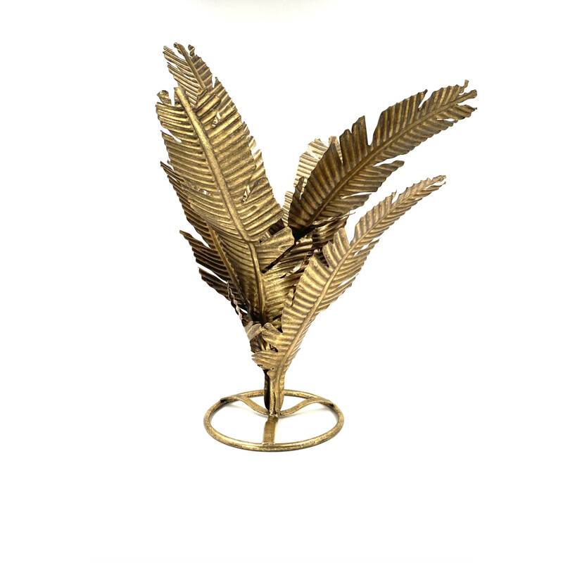 Pair of vintage brass fern sculpural plants, Italy 1970s