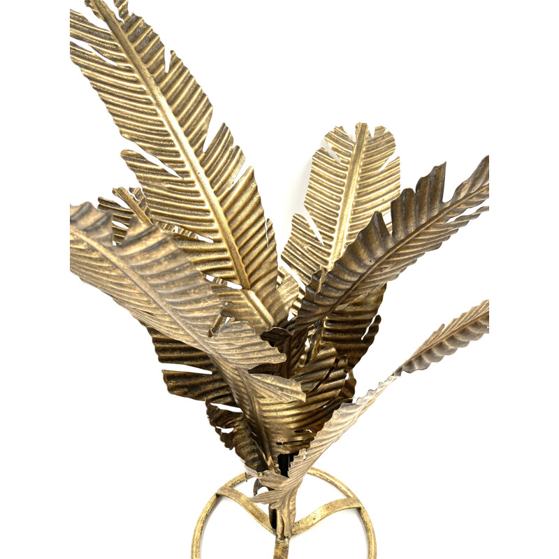 Pair of vintage brass fern sculpural plants, Italy 1970s