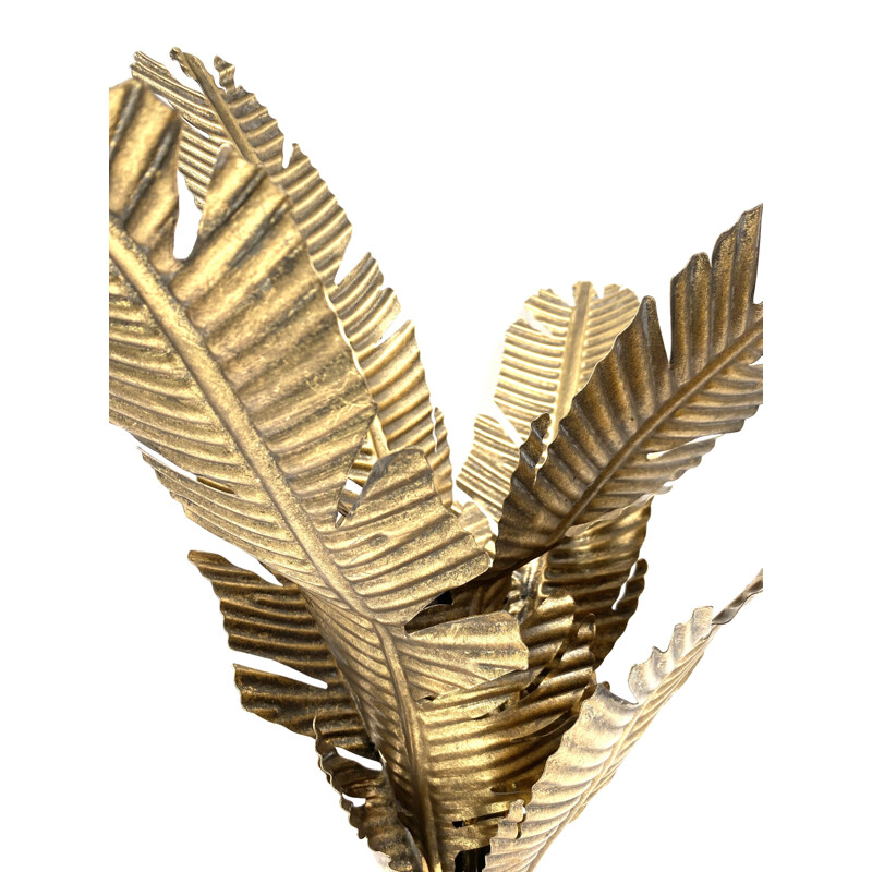 Pair of vintage brass fern sculpural plants, Italy 1970s