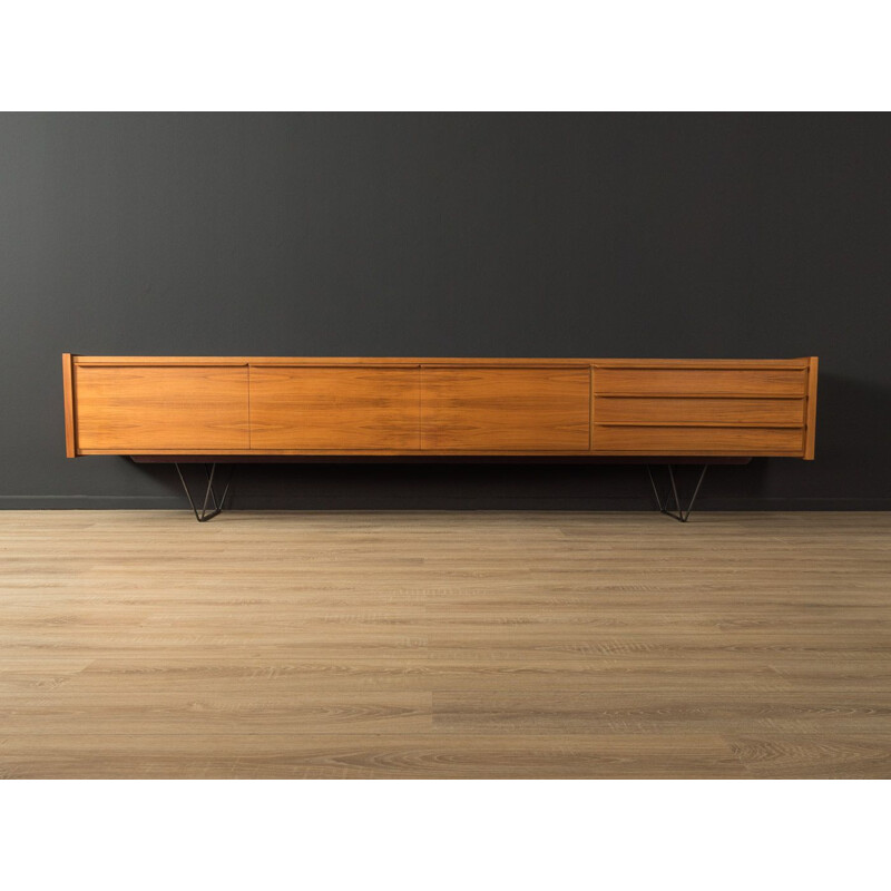 Vintage walnut sideboard with three drawers, Germany 1960s