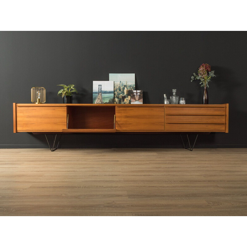 Vintage walnut sideboard with three drawers, Germany 1960s
