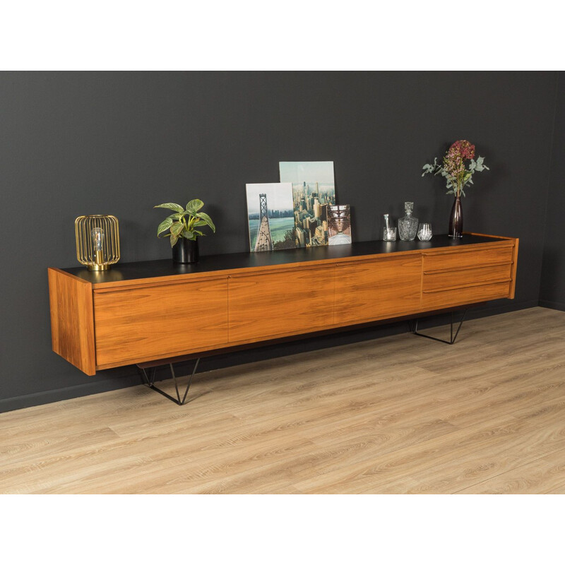 Vintage walnut sideboard with three drawers, Germany 1960s