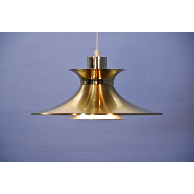 Danish vintage pendant lamp in brass, 1970s