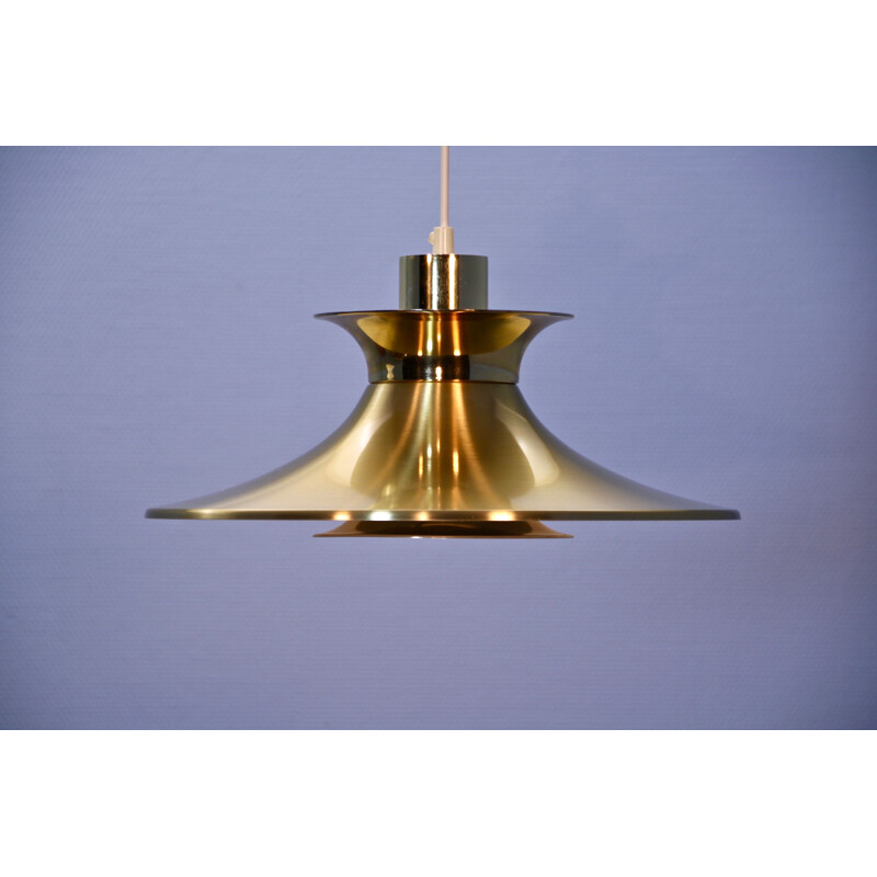 Danish vintage pendant lamp in brass, 1970s