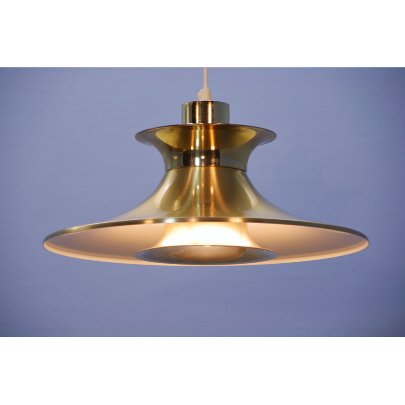 Danish vintage pendant lamp in brass, 1970s