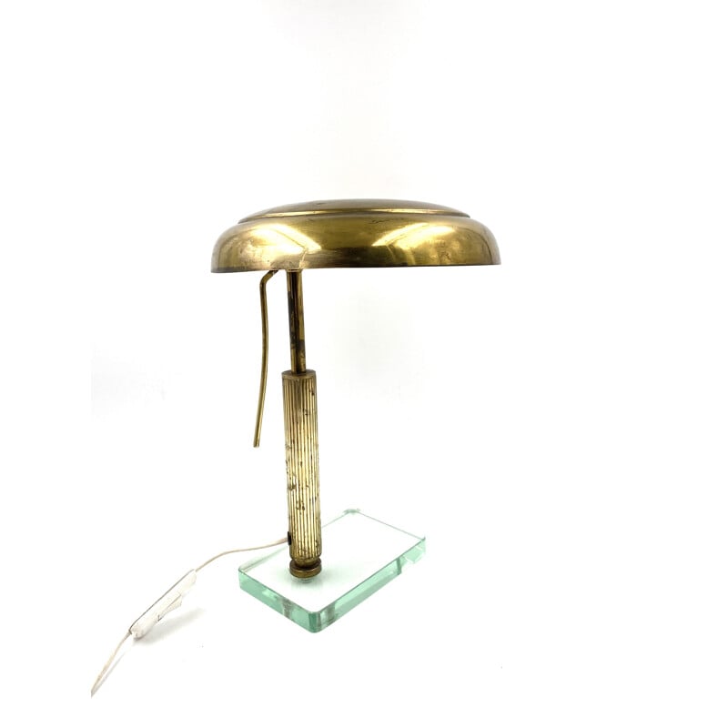 Lámpara de mesa de latón vintage de Pietro Chiesa para Fontana Arte, 1940