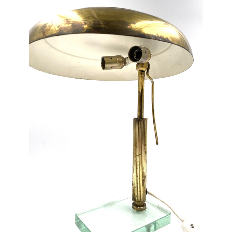 Lámpara de mesa de latón vintage de Pietro Chiesa para Fontana Arte, 1940