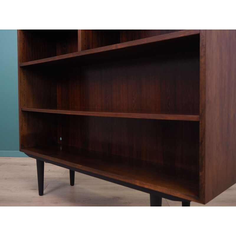 Rosewood Danish vintage bookcase by Omann Jun, 1960s