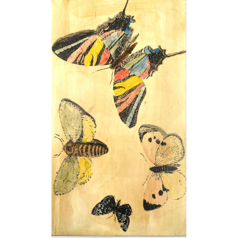 Boîte vintage "Papillons" par Piero Fornasetti, Italie 1950