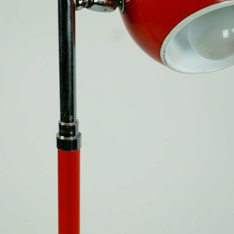 Red Italian mid century Eyeball spot floor lamp, 1960s