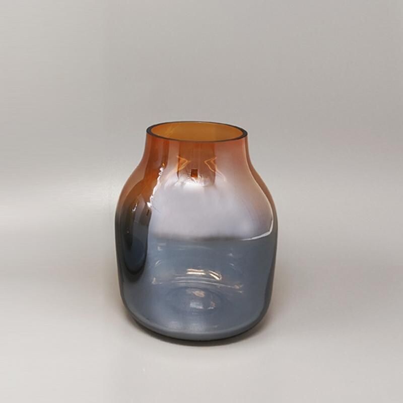 Ein Paar orange-graue Vintage-Vasen aus Muranoglas von Seguso, Italien 1970