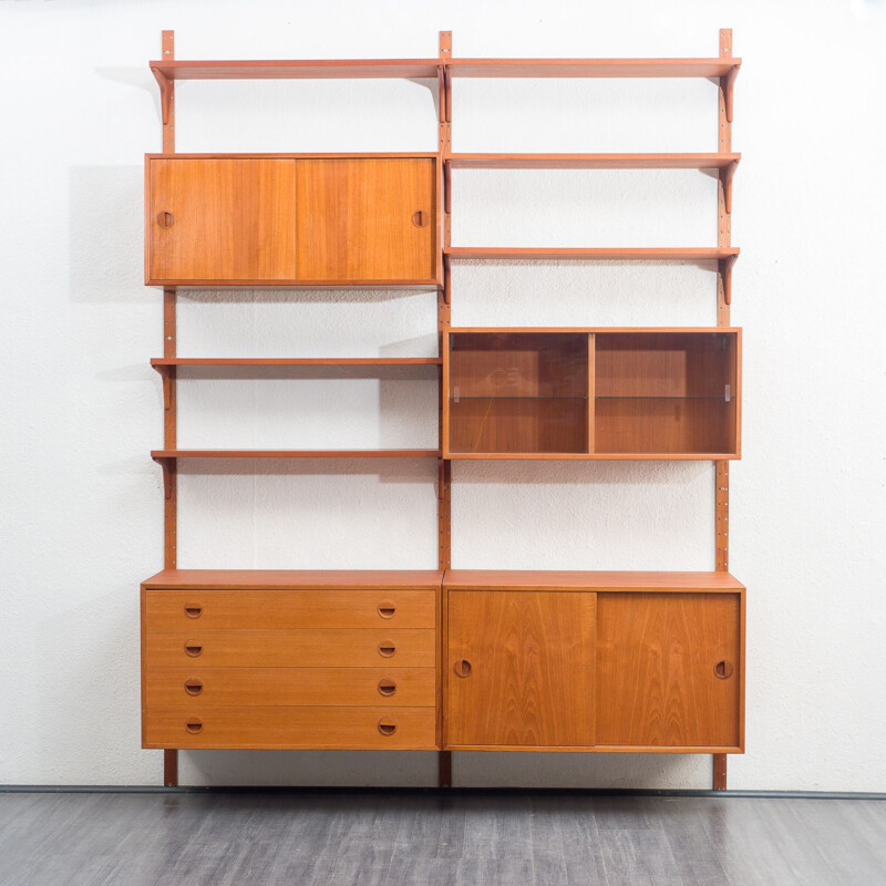 Danish vintage teak shelving system by Hg Furniture, 1960s