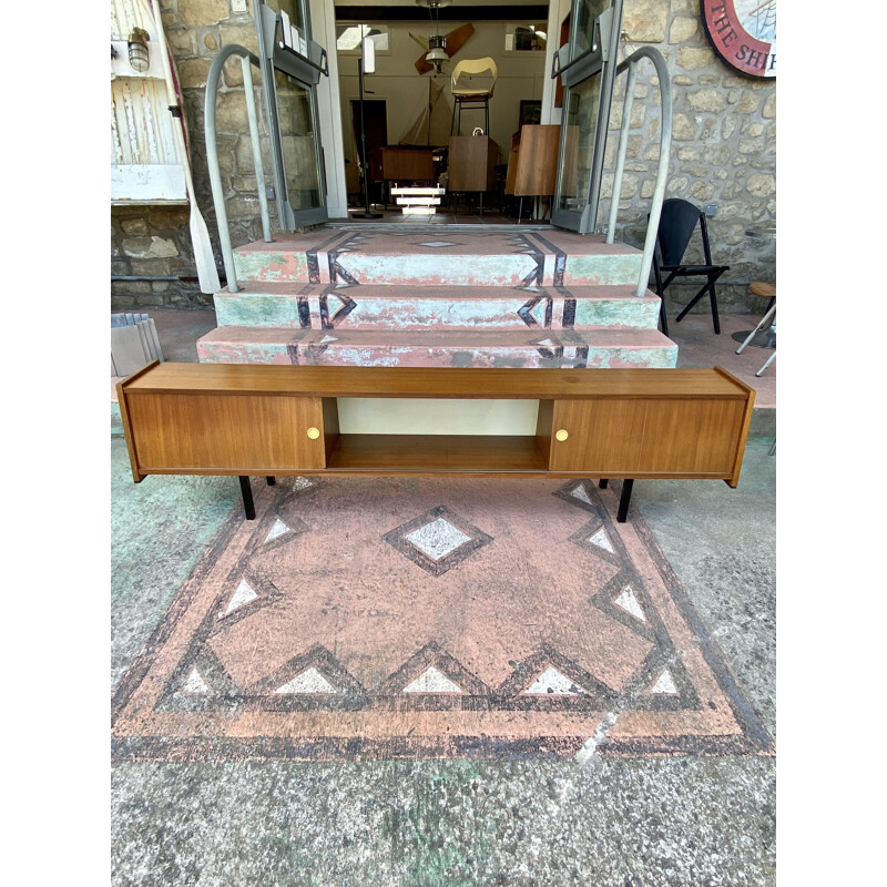 Credenza vintage in teak a due ante scorrevoli, 1960