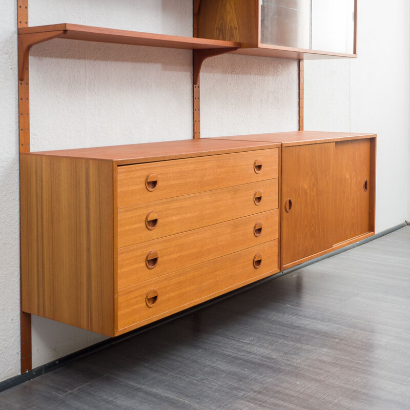 Danish vintage teak shelving system by Hg Furniture, 1960s