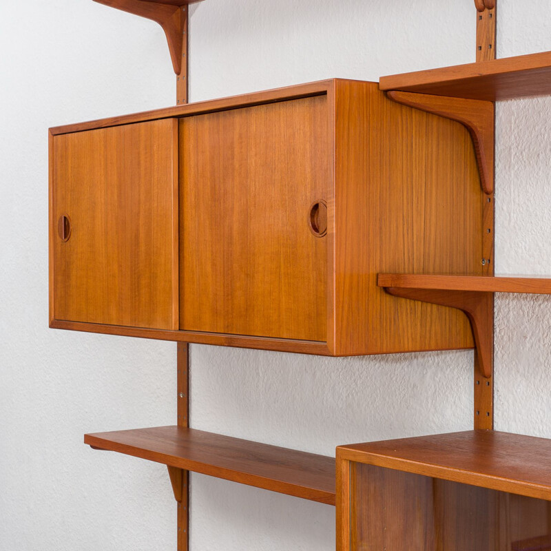 Danish vintage teak shelving system by Hg Furniture, 1960s