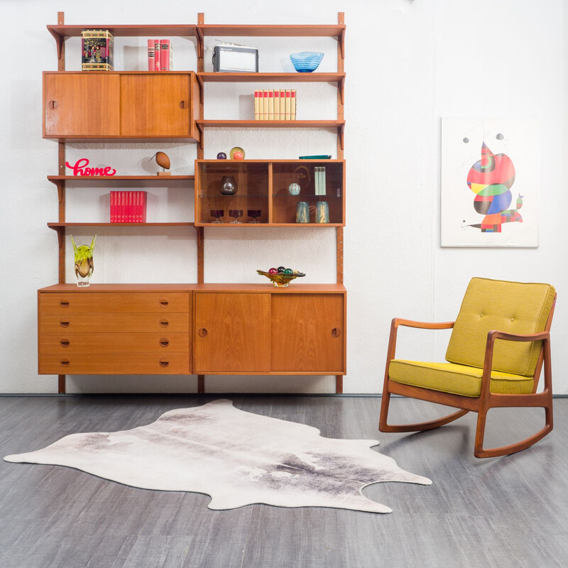 Danish vintage teak shelving system by Hg Furniture, 1960s