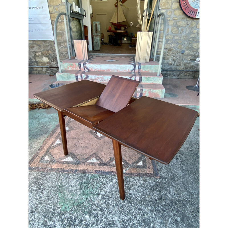 Scandinavian vintage teak table with extensions, 1960