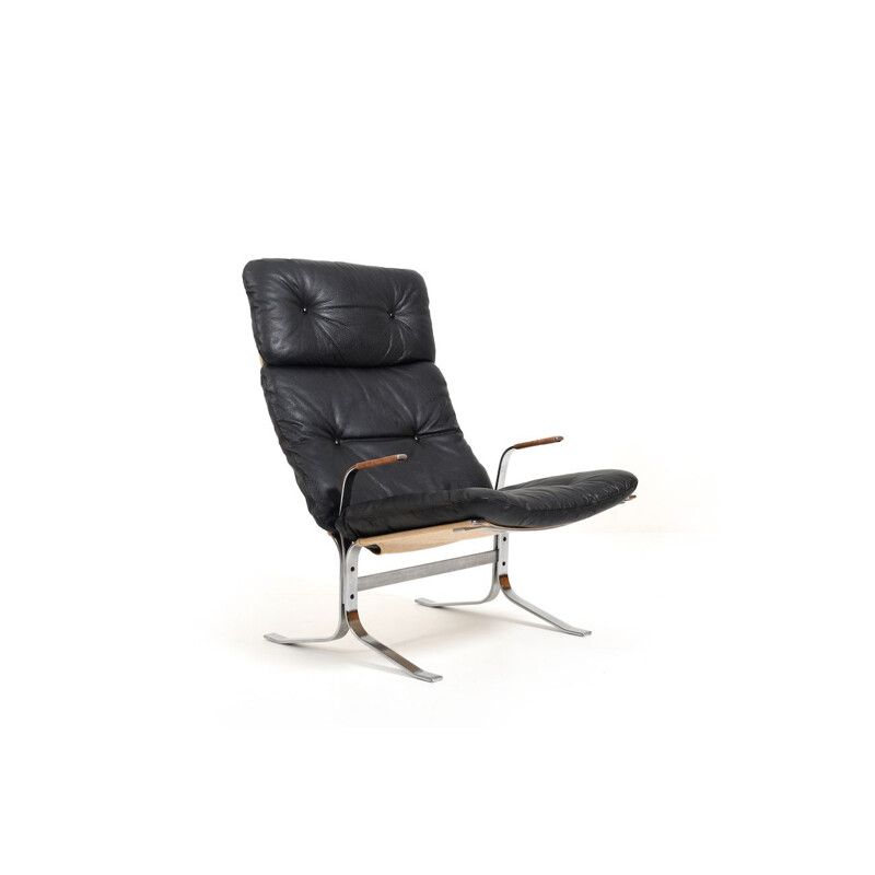 Vintage-Lounge-Sessel Siesta aus Stahl und Leder von Ingmar Relling, 1970