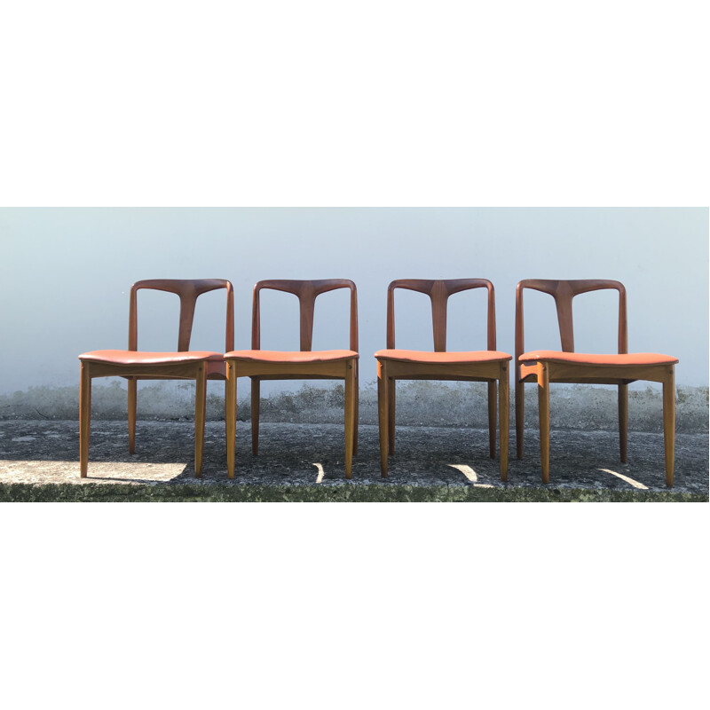 Set of 4 vintage Danish Juliane chairs by Johannes Andersen for Uldum Möbelfabrik, 1960