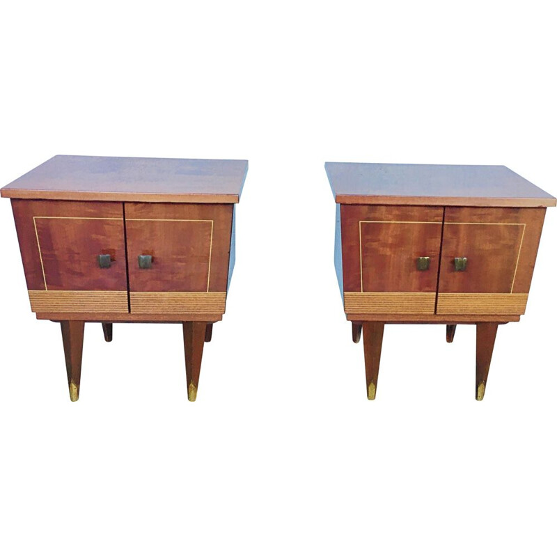 Paire de tables de chevet vintage, 1950-1960