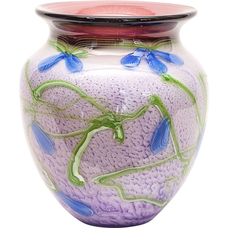 Vase vintage en verre de Murano par Giulio Radi, Italie 1950