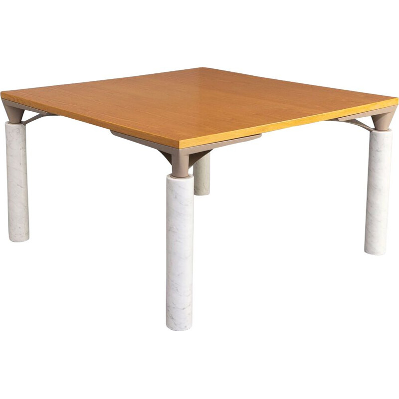 Vintage "lom850" Carrara marble legs dining table by Francesco Binfare for Cassina, 1980s