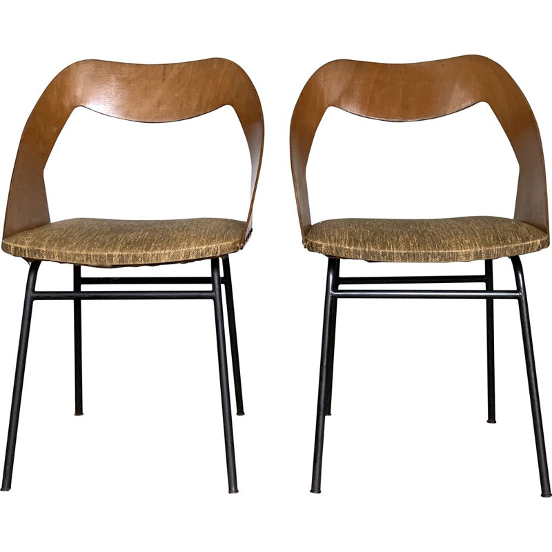 Pair of vintage chairs by Louis Paolozzi for Zol, 1960