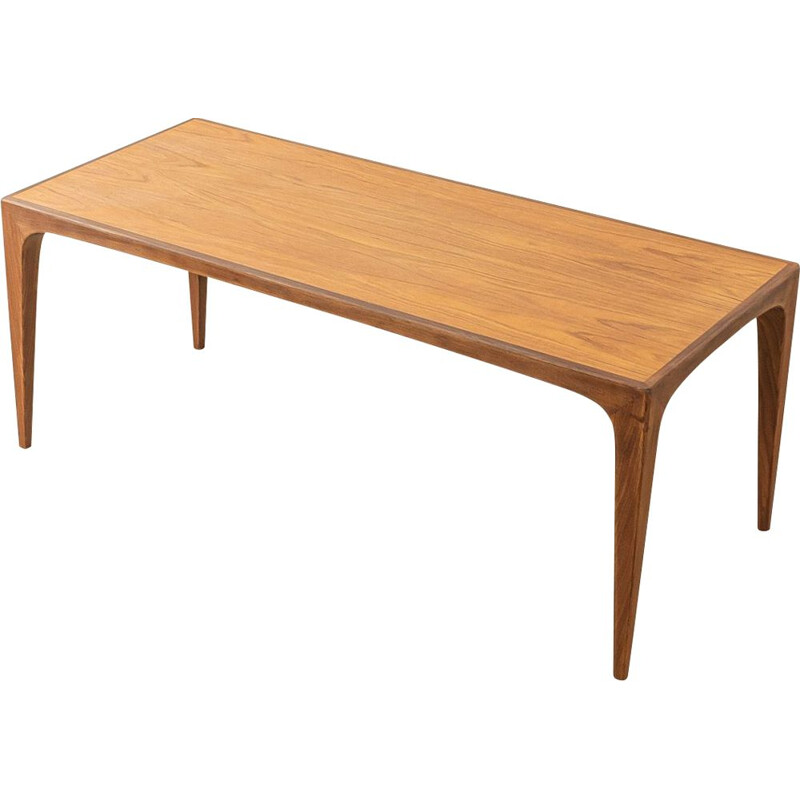 Table basse vintage en hêtre et teck, 1960