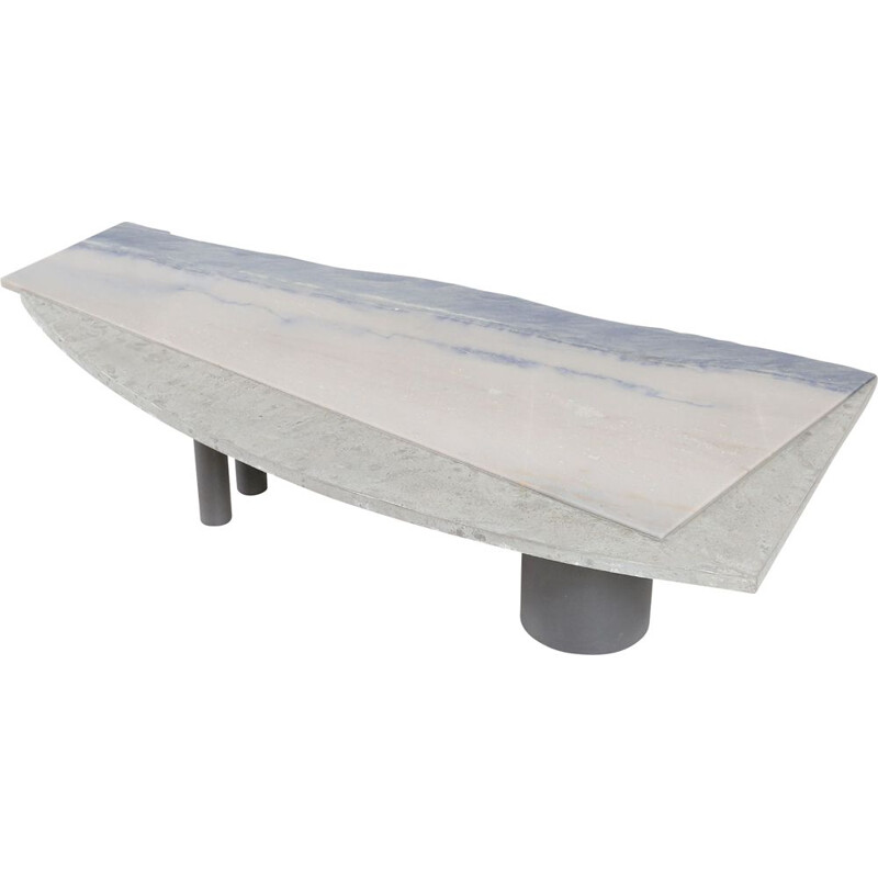 Pia Manu vintage coffee table with natural stone