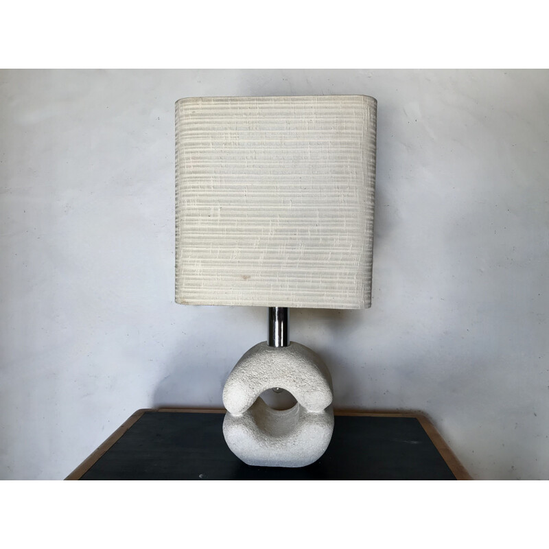 Lampe vintage en pierre par Albert Tormos, France 1970